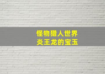 怪物猎人世界 炎王龙的宝玉